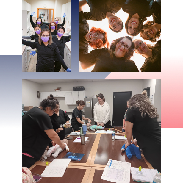 Medical assistant students in training